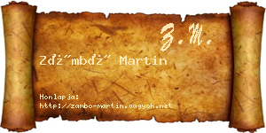 Zámbó Martin névjegykártya