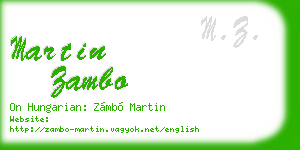 martin zambo business card