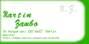 martin zambo business card